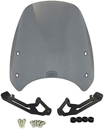 Motorcycle Windshield Windscreen Windshield Fly Screen Shield Wind Deflector with Bracket Compatible with Ducati Scrambler 400 800 2015 2016 2017