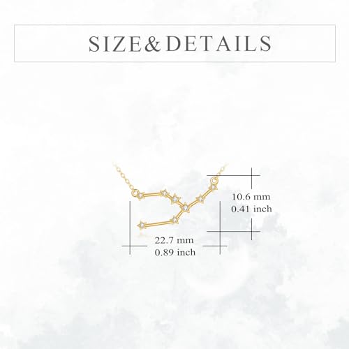 KECHO 14K Real Gold Zodiac Necklace Constellation Pendant 14K Solid Gold Jewelry Gifts for Women4
