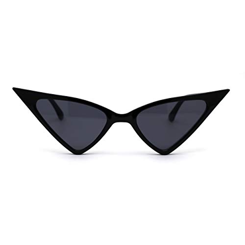 Womens Futuristic Triangular Thin Plastic 80s Cat Eye Sunglasses2