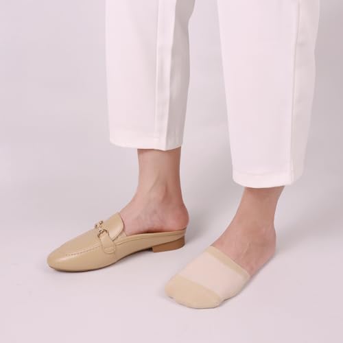 Image of Toe Socks for Mules, Half Socks No Show Toe Toppers Covers for Women, Invisible Footies for Flat Clogs 4 /6 /8 pairs