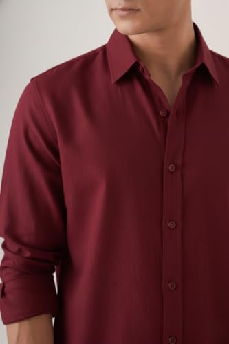Image of CRYSTAL SKY Men Airy Linen Cotton Shirt Regular Fit Full Sleeves Solid Formal Shirt Stylish Daily Casual Office Wear