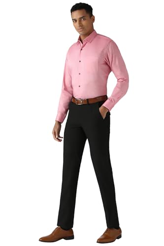 Image of Peter England Men Mid Rise Slim Fit Flat Front Trouser