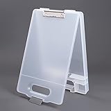 Piasoenc Clear Plastic Storage Clipboard with Handle, Size 15.4 x 9.6 Inches, Open Foldable Storage...