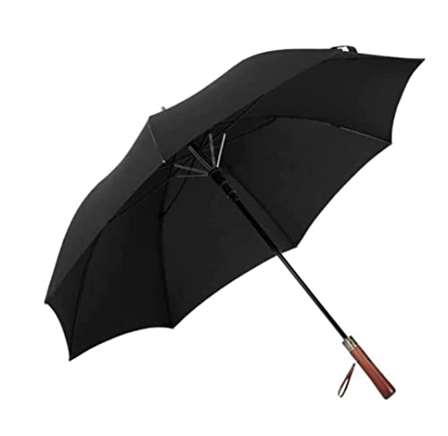 Grand parapluie de golf rétro à ouverture automatique avec manche en bois