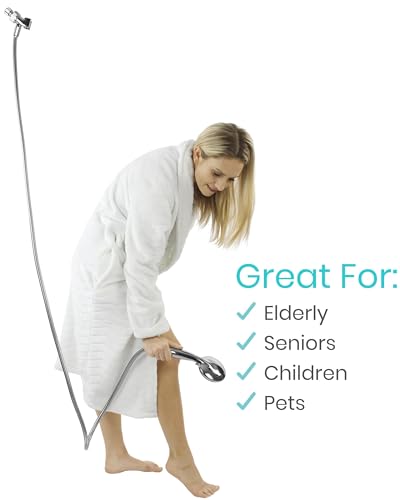 Best Handheld Shower Heads for Seniors: Safety, Comfort & Independence 2 Vive Hand Held Shower Head with Long Hose - Detachable 2 in 1 Universal High Pressure Handheld Adapter - Chrome Finish with Large Waterfall Rainfall (Chrome)