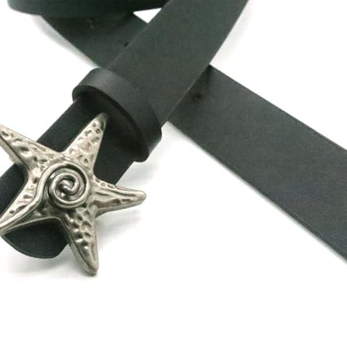 Star Conch Buckles Pattern Waistband Stylish Trendsetter Belt for Casual Or Work Outfits4