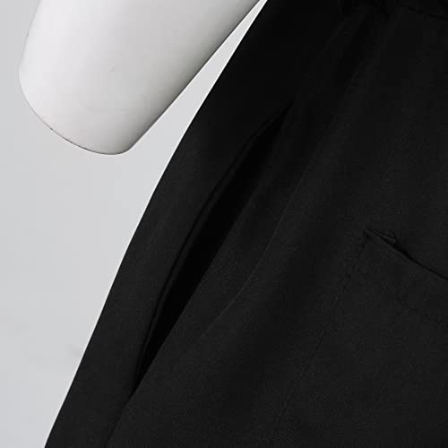 Mono para hombre con botones pantalones de peto monocolor verano ropa suelta ligera 6