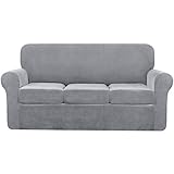 subrtex Sofa Cover Velvet Plush Sofa Slipcover High Stretch Couch Slipcover with Separate Cushion...