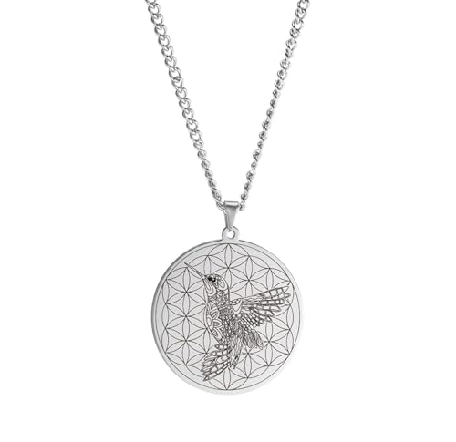 VASSAGO Collana con ciondolo a forma di fiore della vita,
