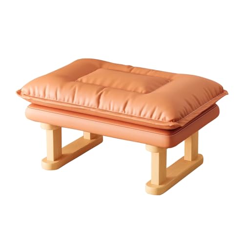 lyxamjrzyp Reposapiés para Sofá, Cojín Puff Reposapiés Cómodo, Taburete Multifuncional para Entrada, Salón y Hogar(Orange,X-Large)