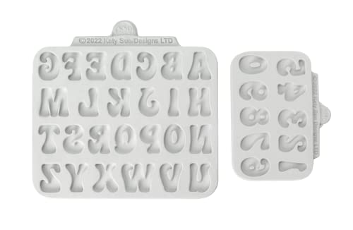Katy Sue Fun Font Alphabet & Numbers Silicone Moulds (Pack of 2) for Cake Decorating & Crafts, Grey - Image 3