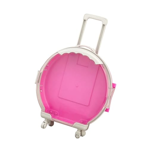 WOHPNLE Puppenkoffer, Kinderspielzeug-Organizer, Mini-Puppen-Reisekoffer, Baby-Koffer, Spielzeug-Mini-Gepäckbox, Rollkoffer für Puppen, Kinder (Aubergine)