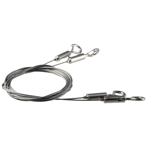 Image of 2 Pcs Picture Hanging Wire, Adjustable Mirror Frame Kit 2m x1.5mm Heavy Duty Stainless Steel Wire Rope with Hook Wall Mount Wire for Mirror, Picture Frame, Light Hold Up to 24kg
