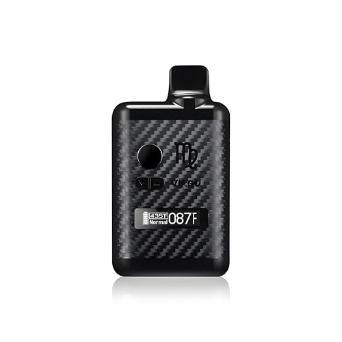 Virgo Portable Dry Herb Vaporizer Cannabis for Aromatherapy Ceramic Heating Chamber, OLED Display Precision Temp Control, USB-C Fast Charging, 1300mAh Battery Nicotine Free Empty Device (Black)