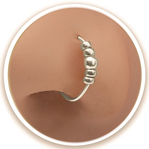 Silver Tiny Beaded Nose Ring -Ultra Thin 24G 925 Sterling Silver Nose ring 7mm hoop - tiny nostril hoop opal - 7mm nose hoop