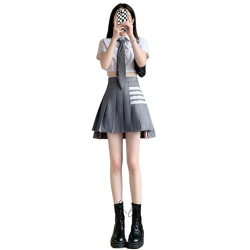 Women's High Waist Striped A-Line Short Skirt