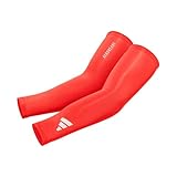 adidas 男女兼用 大人用 Aeroready 着圧アームスリーブ 着圧アームスリーブ, レッド。, Small-Medium