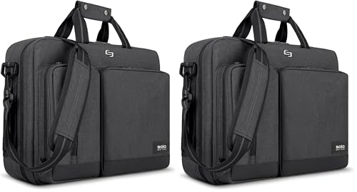 Image of Solo New York Urban Carrying Case (Briefcase) for 15.6 inch Notebook - Gray, Black, 12.5 inch x 17 inch x 5 inch (UBN310-10) (Pack of 2)