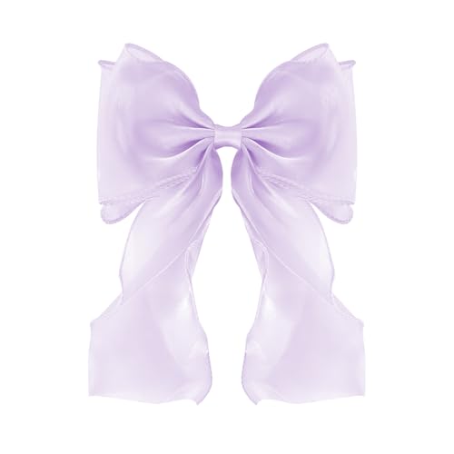 Large Hair Bow Clips for Women Purple Bow Hair Barrettes with Long Tail French Hair Ribbon Clips Hair Accessories for Girls (Purple)
