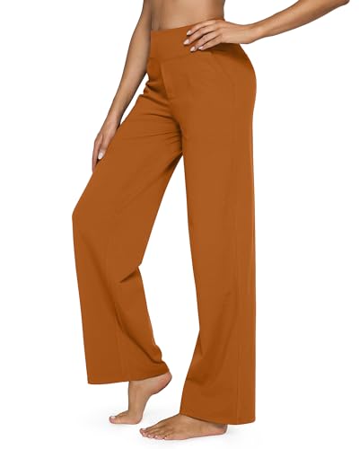 Image of G4Free EverGoing Yoga Pants Women Wide Leg Pants with Pockets High Waist Stretch Dress Casual Sweatpants Petite /Regular /Tall