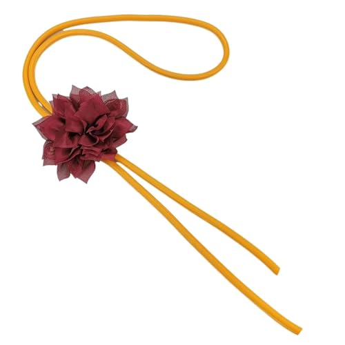 Fleur rouge pendentif collier orange avec détails contrastés