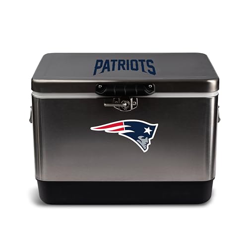 The Memory Company | Licensed NFL 29L Team Logo Stainless Steel Cooler,New England Patriots