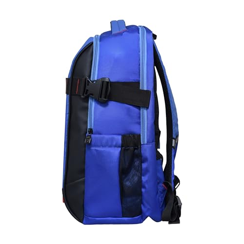 Image of SWISS MILITARY 30L Unisex Laptop Travel Backpack for 15.6-Inch Laptops - with Luggage Strap, Detachable Key Ring, Anti-Theft Pocket, Expandable Bottle Pocket for Office and College Use-Blue