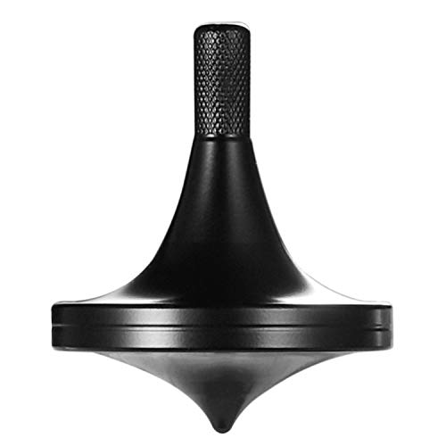 Food Grade 304 Stainless Steel Metal Spinning Top Gyro Toy,The Perfect Balance Performance Appearance, Continue to Rotate for More Than 5 Minutes (Stainless Steel-Black)