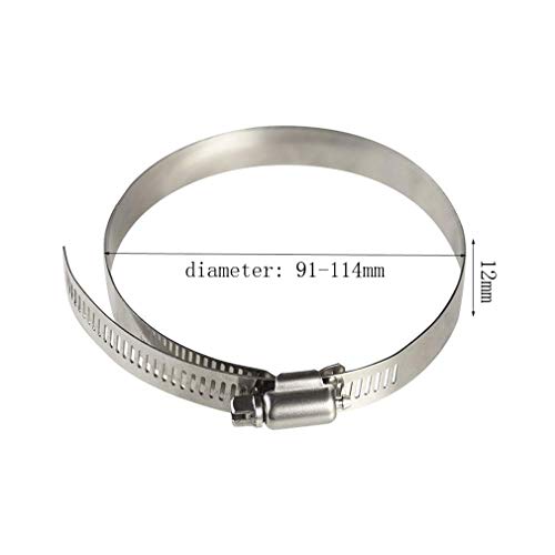 FUJIE 6 Pcs Metal Hose Clip 91-114mm Diameter Adjustable Stainless Steel Ducting Clamps for Flexible Hose