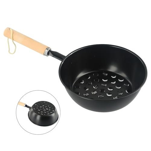 LatoYard Chimenea de carbón vegetal para parrilla de barbacoa con mango de madera, segura y portátil para picnic y camping, 1 paquete de herramientas de jardinería 7.08