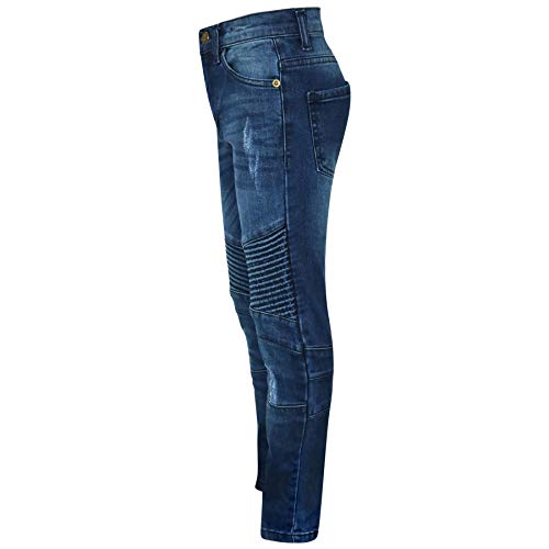 Boys Stretchy Jeans Ripped Knee Drape Panel Denim Pants Fashion Slim Fit Trousers New Age 5-14 Years4