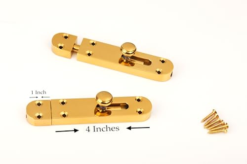 Image of 2 Piece Baby Latch for Bathroom /PVD Gold Latch Lock for Main Door /Door Lock Latch for Home /Bedroom /Office & Door Stopper (PVD Gold, Pack of 2)