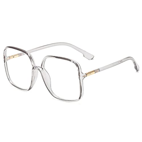 bullabulling Gafas de lectura cuadradas retro para mujer, con bloqueo de luz azul, marcos de anteojos de gran tamaño, lente grande (gary, 2.0, multiplicador_x)