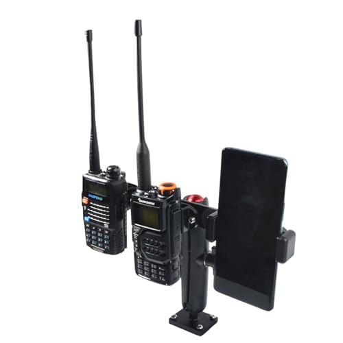 HYSHIKRA Soporte de radio de dos vías para camiones Walkie Talkie Accesorio para teléfono móvil, radio/altavoz, micrófono/altavoces celulares, compatible con Baofeng Kenwood Motorola Quansheng