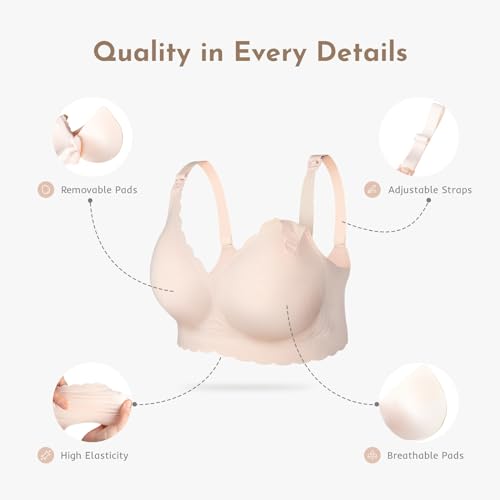 Nursing Bras for Breastfeeding, Seamless Ultra Comfort Maternity Bra, Natural Shape Pregnancy Bras for Women 5