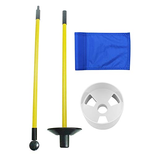KOFULL Golf Flag Golf Flagsticks Mini,Golf Flags Hole Pole Cup Set Practice Golf Pin Flags Putting Green Flag for Driving Range Backyard Garden Portable 2-Section Design