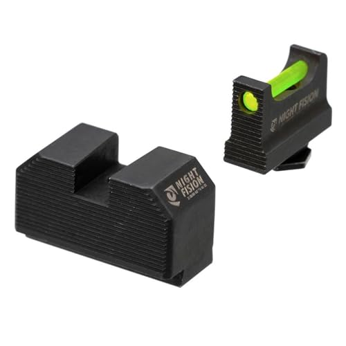 NIGHT FISION Optic Height Fiber Optic Sight Set for Glock 17/19/45/48 w/RMR/507c/SRO - Green Front (GLK-001-330-353-GFZX)