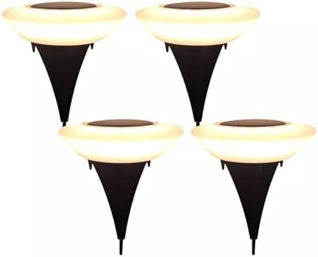 Kit 4 Balizador Solar Espeto De Jardim Led Luz Ar Livre Branco Qu...