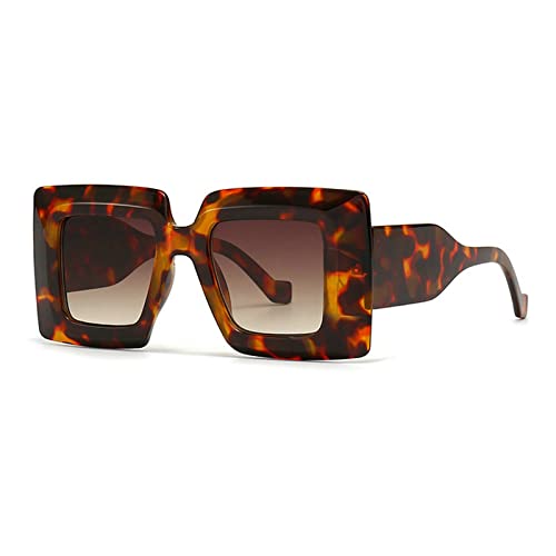 Image of COTIA Vintage Oversized Square Flat Top Stripe Sunglasse for Women Large Frame Sun Glasses Men Wide Leg Shades
