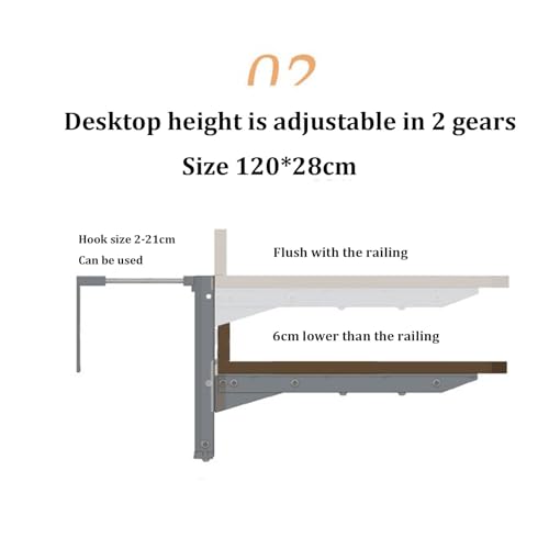 Table balcon suspendue réglable : solution gain de place terrasse - 3