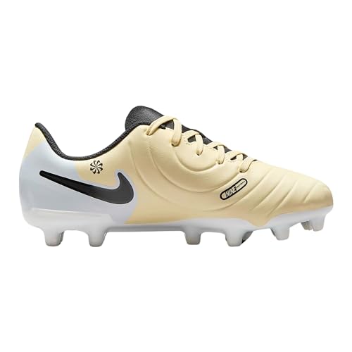 Nike Jr. Tiempo Legend 10 Club Little/Big Kids' Multi-Ground Low-Top Soccer (DV4352-700, Lemonade/Metallic Gold Coin/Black) Size 53