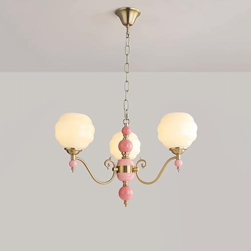 Chandelier rose et lustre de plafond pendre clair pour salle à manger