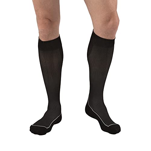 JOBST Sport Knee High - The Graduated Compression Socks for Sports Lovers - Sport 15-20 mmHg Compression - Unisex Design, Cool Black, Medium
