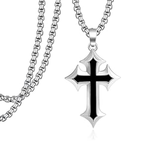 Cross Necklace for Men 925 Sterling Silver Cross Pendant Necklace Jewelry Gifts for Men Women 22″ to 24″ Chain