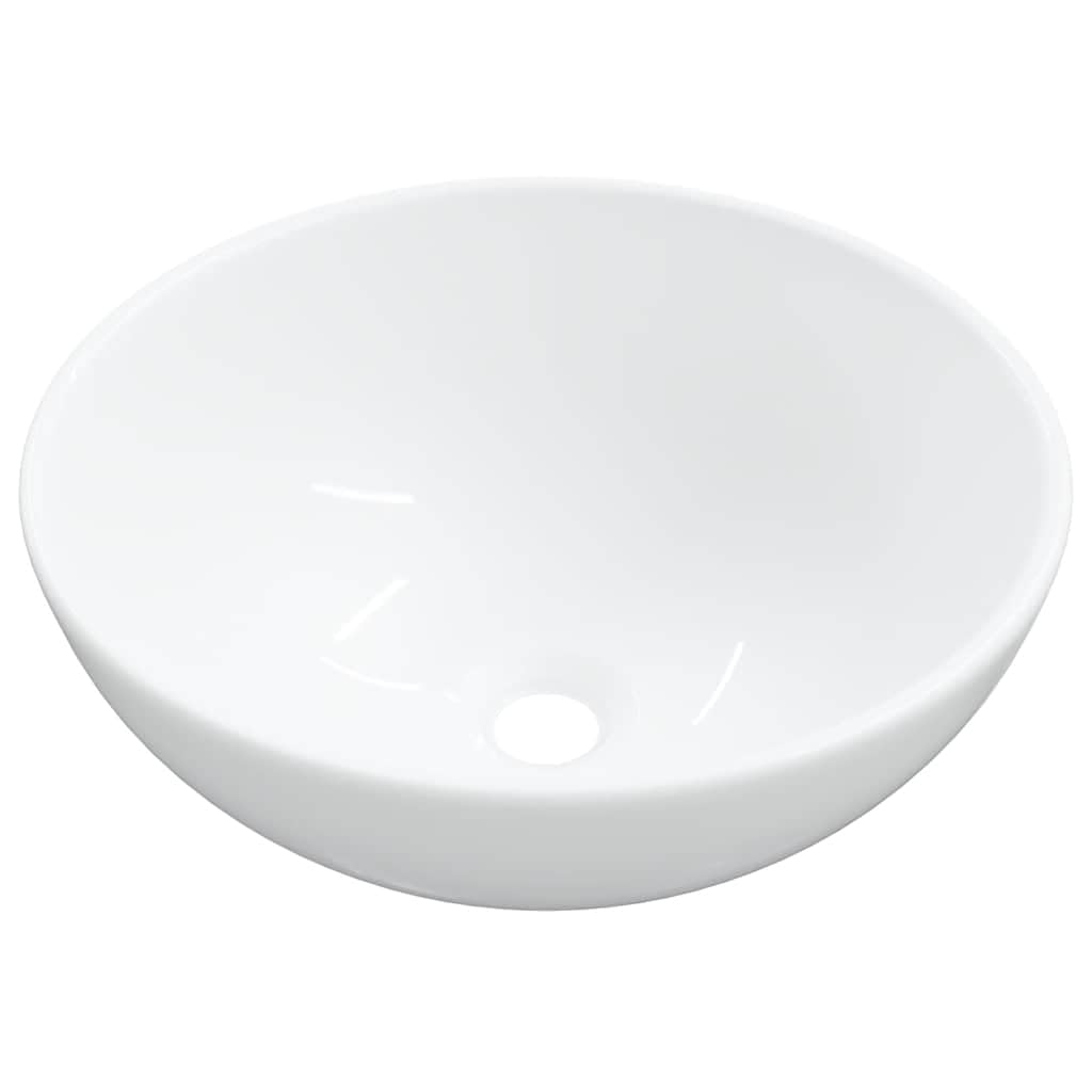 Lavabo de cerámica blanco 28 x 28 x 10 cm, lavabo de mano para lavabo, baño, cocina, cuarto de baño para invitados, lavabo empotrado con desagüe, repuesto
