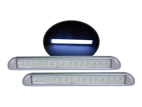 Pactrade Marine 2 Pcs White LED Awning/Porch Light RV Trailer 10-30V Aluminum