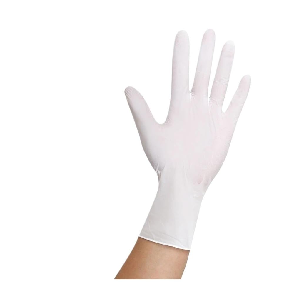 Guantes desechables de nitrilo blanco, sin polvo ni látex, ideales for la cocina, el hogar, belleza, cuidado mascotas, coloración del cabello y limpieza(White 100PCS,XL)