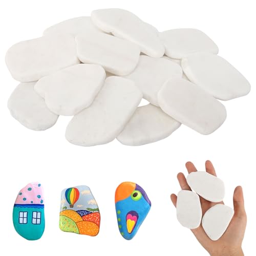 prota 15 Stück Steine zum Bemalen, 5-8 cm Glatte Große Kieselsteine,...