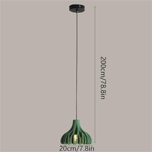 Suspension design danois verte à culot E27 et câble ajustable pour séjour