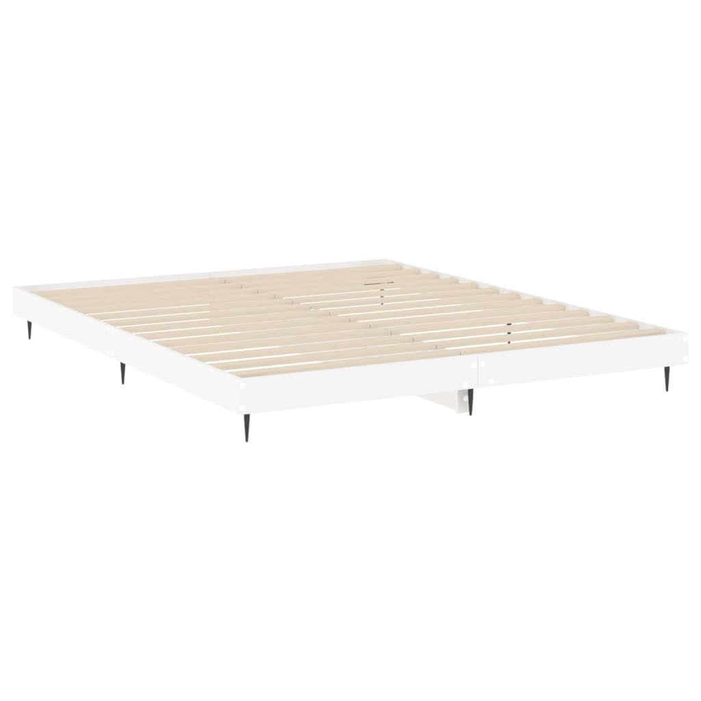 Rantry Bettgestell mit LED, Massivholz, weiß, 200 x 200 cm, Lattenrost für Erwachsene, Kinder und Jugendliche, einfache Montage, Typ 2 Betten und Lattenroste